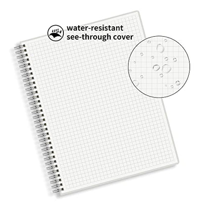 Large Graph Ruled Wirebound Spiral Notebook, 8.5 x 11 Inches, 1/4 Inch Grid (4 sq/in) Paper Pad, Premium 100gsm Ivory White Acid-Free Paper, 128 Squared/Grid Pages per Notebook (Pack of 2)