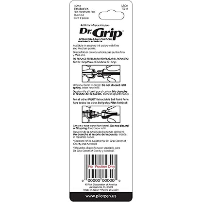 Pilot Dr. Grip Refills for Ballpoint Smooth Writing Pens, Fine Point, Blue Ink, 0.7mm, 2-Pack - color: Blue, style: Fine (0.7mm)