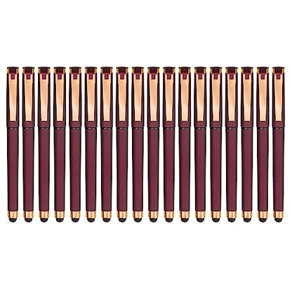 Linbsunne Black Gel Pens 0.7mm Medium Point Pen Office Pens 2-in-1 Stylus Pens for Touch Screens Gel Ink Rollerball Pens for Writing (18 Pack-red) - color: 18 pack-red