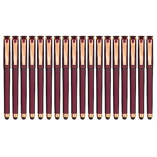 Linbsunne Black Gel Pens 0.7mm Medium Point Pen Office Pens 2-in-1 Stylus Pens for Touch Screens Gel Ink Rollerball Pens for Writing (18 Pack-red) - color: 18 pack-red