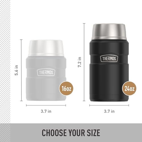 THERMOS Stainless King Vacuum-Insulated Food Jar, 24 Ounce, Matte Black - color: Matte Black, size: 24 Ounce