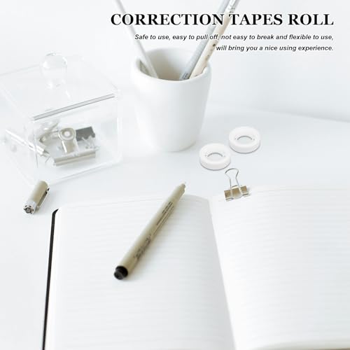 balacoo Matte Correction Tape 12mm Wide Writable Tape for Students and Office Use, White BOPP Material with Easy Tear and No Residue, for Study and Gift Wrapping, 24 Rolls, 25 Meters