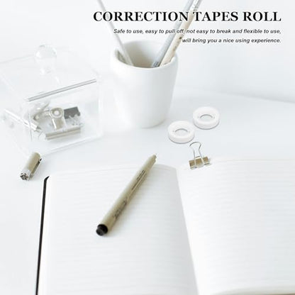 balacoo Matte Correction Tape 12mm Wide Writable Tape for Students and Office Use, White BOPP Material with Easy Tear and No Residue, for Study and Gift Wrapping, 24 Rolls, 25 Meters