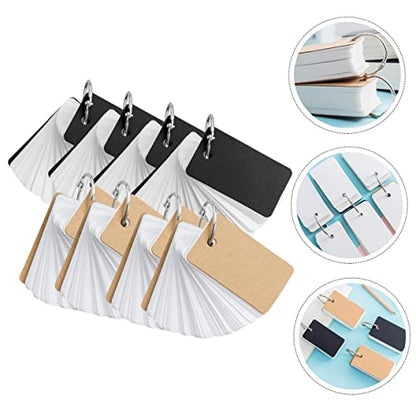 Operitacx 8Pcs Blank Flashcards Binder Ring Simple Style Memo Cards Portable Kraft Paper Memory Cards for Students Learning English - size: 7X4CM