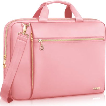 Laptop Case Bag Women Men Computer Sleeve Compatible with MacBook/Dell/HP/Acer/ASUS/LG, Waterproof Shoulder Carrying Briefcase, Pink, 17-17.3 Inch - color: Pink, size: 17.3 inch