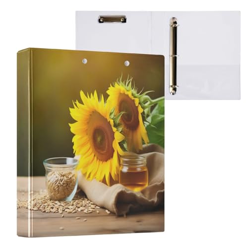 Joko Ivery Spring Sunflowers Honey 3 Ring Binder Letter Size 1.5 Inch Binders 3 Ring with Clipboard & 3 Pockets Three Ring Binder Organizer for Work Recipes Paper Office Supplies Gifts 1 Pack - color: Multi 06