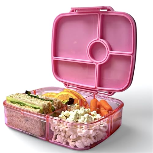 Yumbox Go Leakproof Bento Lunch Box, 5 Compartments, Sydney Pink | Deep Portioned Tray | Removable Silicone Gasket | Lightweight Design | Fits Most Lunch Bags | Food-Safe & BPA-Free - color: Sydney Pink