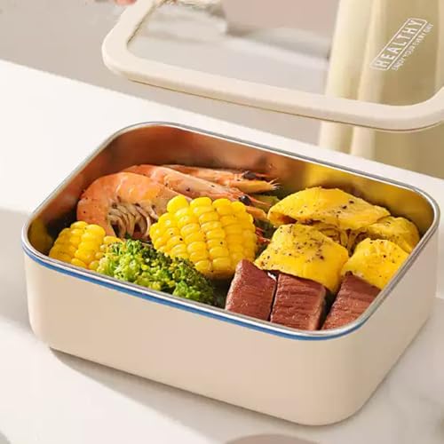 Bento Box Adult Lunch Box, Containers for Adults Men Women with Compartments, Lunchable Food Container with Utensils, Sauce Jar, Muffin Liners, 40 Oz/5 Cup, Made with BPA-Free Materials(Khaki)