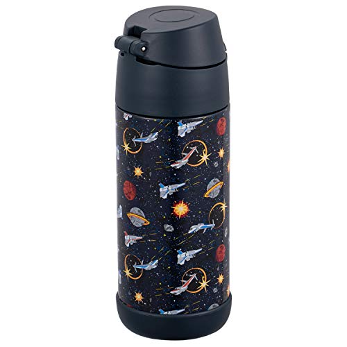 Snug Insulated Kids Water Bottle with Straw & Spout – Double-Wall Stainless Steel, Leakproof, Easy-Flip Lid – For School, Travel, Toddlers & Big Kids - Space Wars, 12oz - color: Space, size: 11.8 Ounces