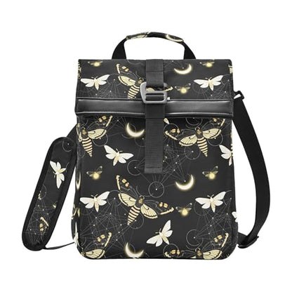 MNSRUU Insulated Lunch Bags Women Men, Death Moth Butterfly Portable Reusable Thermal Meal Tote Cooler Bag Organizer, Adjustable Shoulder Strap, Handle - color: Skulls 195