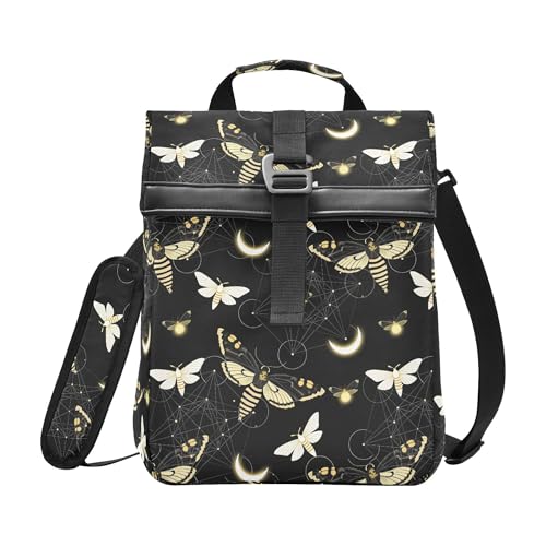 MNSRUU Insulated Lunch Bags Women Men, Death Moth Butterfly Portable Reusable Thermal Meal Tote Cooler Bag Organizer, Adjustable Shoulder Strap, Handle - color: Skulls 195