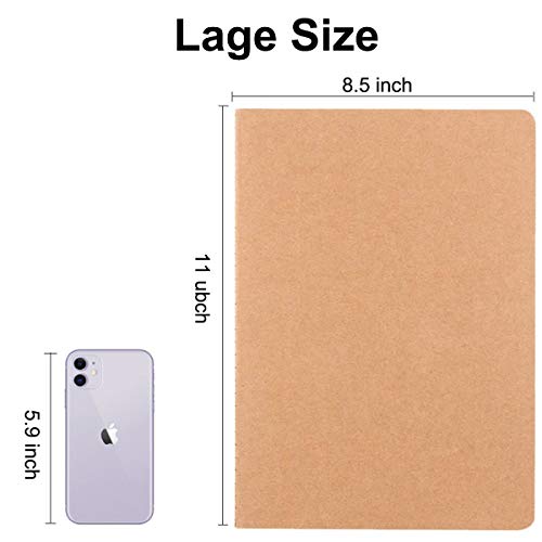 Large Dot Grid Notebook Journals Bulk with Thick Dotted Grid Paper, 60 Pages, 8.5x11 inch, Composition Diary Subject Notebooks Planner for Travelers Students Office, Kraft Journal Set, 12 Pack - style: Dot Grid