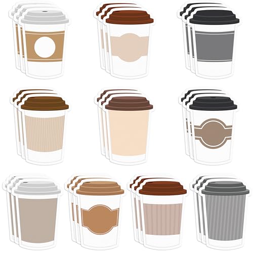 Xqumoi 30 Pack Coffee Cup Sticky Notes, Total 600 Sheets, Funny Self Sticky Notepads Memo Pads for Coffee Lover Office School Student Kids Gift Class Reward Birthday Party Favors Goodies Bag Fillers - style: Coffee Cup (Style 1)