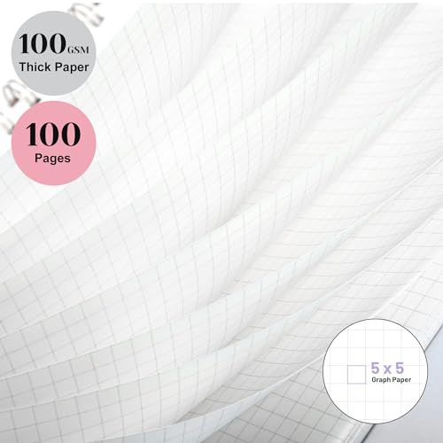 Yoment Graph Paper Notebook Spiral Notebook 8.5 x 11 A4 Large Grid Paper Notebooks, 100 GSM Thick Graph Paper, Plastic Cover Graphing Notebook for Work School Engineering, A4 Black - color: Black, style: E - Graph - A4