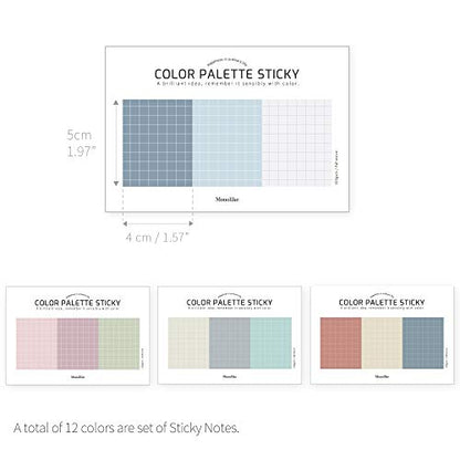 Monolike Color Palette Sticky Grid 300 D Set 4p - Self-Adhesive Memo Pad 30 Sheets - color: Grid 300 D