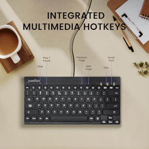 Perixx PERIBOARD-426C Wired Mini Low Profile Keyboard - 10.87x5.43x0.55 inches Dimension - 4.9ft USB C Cable - US English - style: Wired USB Type-C