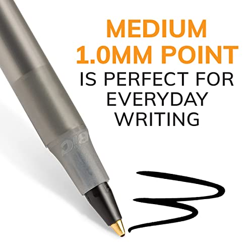BIC Round Stic Xtra Life Ballpoint Pen, Ultra Long Lasting and Consistent Ink Flow, 60-Count in Black Ink - color: Black, size: 60 Count (Pack of 1)