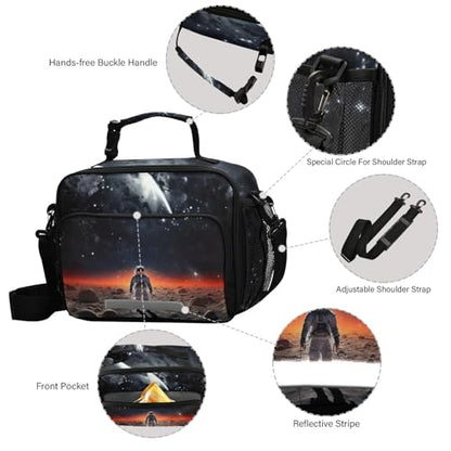 Astronaut Planet Kids Lunch Box Insulated Lunch Bags Cooler Tote Bag with Removable Shoulder Strap for Boy Girl Student 20847413 - color: Astronaut