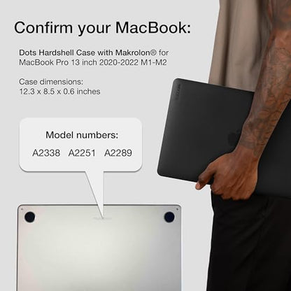 Incase Dots Hardshell with Makrolon® - MacBook Pro 13 inch Case - 2022, 2020, M2, M1 - MacBook Case, Laptop Cover, Protective Hard Shell, Scratch Resistant (Black) - color: Black