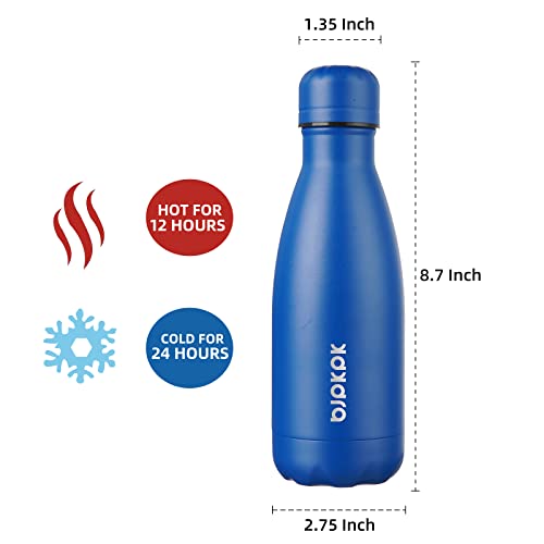 BJPKPK 12oz Insulated Stainless Steel Water Bottles Metal Water Bottle for Travel Keep Cold and Hot,Blue - color: A-Blue, size: 12 Ounces