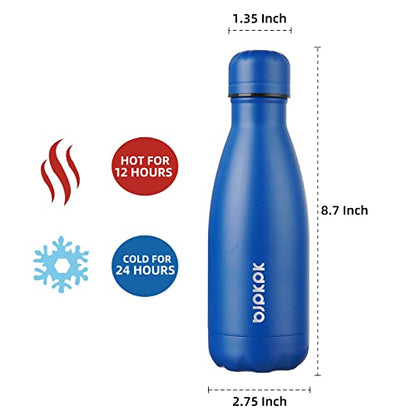 BJPKPK 12oz Insulated Stainless Steel Water Bottles Metal Water Bottle for Travel Keep Cold and Hot,Blue - color: A-Blue, size: 12 Ounces