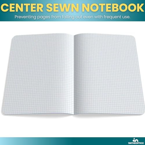 1InTheOffice Graph Composition Book, 9.75" x 7.5" Graph Paper Notebook, 100 Sheets 2 Pack