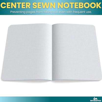 1InTheOffice Graph Composition Book, 9.75" x 7.5" Graph Paper Notebook, 100 Sheets 2 Pack