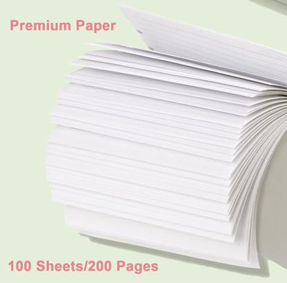 Junior Size Refills Paper - 8 Discs Discbound Paper, A5 Loose Leaf Paper for TUL Custom Note-Taking System Discbound Notebook Planner Inserts, 100 Sheets/200 Pages, College Ruled, 5.8 X 8.25 Inch