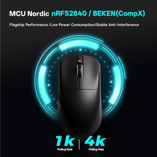 ATK VXE Dragonfly R1 S Wireless Gaming Mouse, Xhero AI Sensor, Adjustable DPI, 55g Lightweight, 150 Hr Battery Life, Tri-Mode 2.4G/Bluetooth/Wired - Black - color: Black, style: R1 S