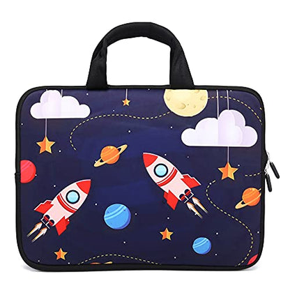 Universal 7-9 inch Tablet Sleeve Ultra-Portable, Neoprene Carrying Sleeve Case Bag Compatible with 7" 8" 8.5" 8.9" 9" Apple iPad mini, Samsung, Google, HP, Acer (Cool Rocket) - color: Cool Rocket