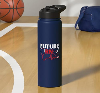 Future RN Nurse Nursing Student Registered Nurse In Training Stainless Steel Insulated Water Bottle - color: Navy Blue