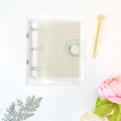 ARTIBETTER Mini Cover Loose-leaf Notebook with White 3-ring Binder, Small Adorable Notepad for Note Taking and Journaling, Convenient Scrapbook for Office and School Use