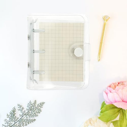 ARTIBETTER Mini Cover Loose-leaf Notebook with White 3-ring Binder, Small Adorable Notepad for Note Taking and Journaling, Convenient Scrapbook for Office and School Use