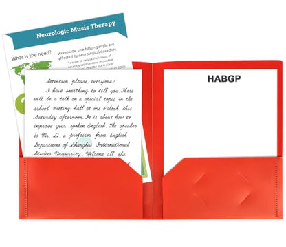 Plastic Folders with Pockets, 12 Color Heavy Duty Two Pocket Folder Business Card Holder for Office High School - size: 12 Pack