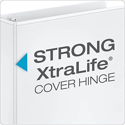 Cardinal Economy 3-Ring Binders, 1", Slant-D Rings, Holds 240 Sheets, ClearVue Presentation View, Non-Stick, White, Case of 12 (90741) - color: White, size: 1 Inch