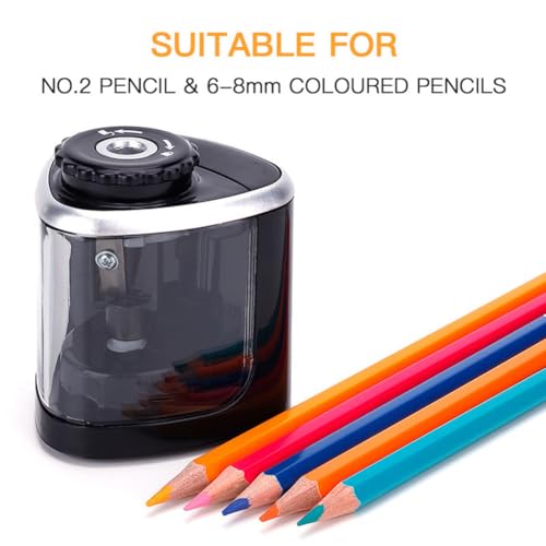 1PCS Pencil Sharpener -Sharpener for Wood & Graphite Pencils - Portable for Home, Office (Black) - color: Black