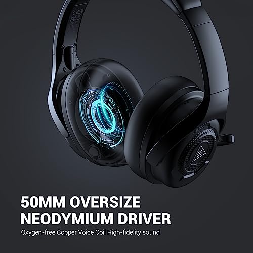 EKSA Headset with Microphone for PC, Computer Headphones with Noise Cancelling Microphone, Over-Ear All Day Comfortable, Immersive Sound 3.5mm Wired Gaming Headset for Laptop/Xbox/Switch/PS4/PS5 - color: Black