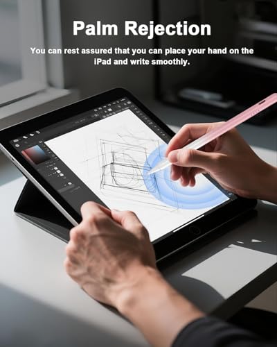 Stylus Pen for iPad 2018-2026, 2X Fast Charge Active Pencil with Palm Rejection & Tilt Sensitivity, Compatible with Apple iPad 11(A16)/10/9/8/7/6, i-Pad Pro M5/M4/12.9"/11", Air M3/M2/5/4/3, Mini 6/5 - color: Gradient Pink