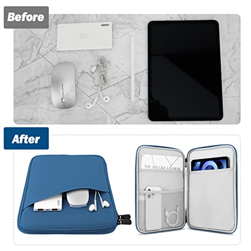 MoKo 9-11 Inch Tablet Sleeve Bag Carrying Case with Accessory Pocket | Fits iPad Air 11-inch M4, iPad Pro 11-inch M5, iPad A16 11-inch, iPad 10/9/8/7th and Tab S9/S8 11-inch, Peacock Blue - color: Peacock Blue, size: 9-11 Inch