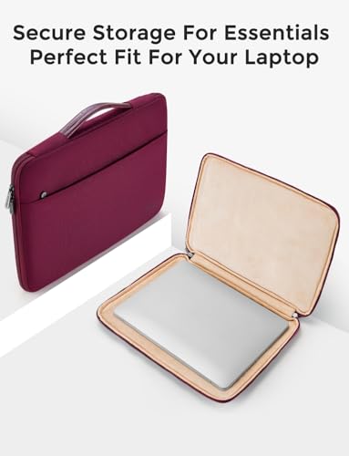 DOMISO 13.3 inch Laptop Case Sleeve Protective Cover Compatible with 14 inch MacBook Pro M4 M3 M2/MacBook Pro Max,13-13.3 inch Dell,Lenovo, HP,Waterproof Computer Cases Bag with Handle,Wine - color: Wine, size: 14" for MacBook Pro