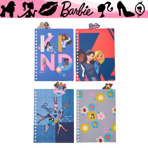 Barbie Tab Journal Notebook, Spiral Bound, 96 Lined Pages, 8 x 7 inches, Purple - style: Barbie