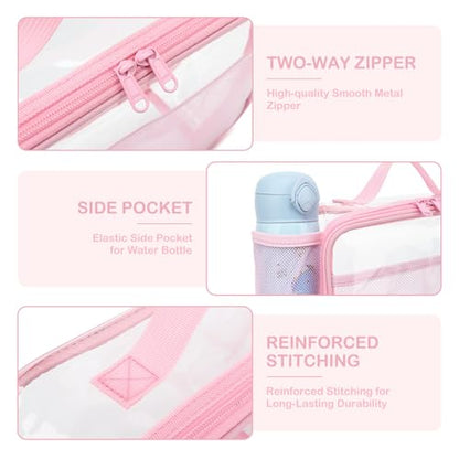 FlowFly Kids Lunch box Insulated Soft Bag Mini Cooler Back to School Thermal Meal Tote Kit for Girls, Boys,ClearPink - color: ClearPink