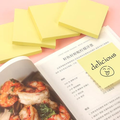 Sticky Notes 3x3 Self-Stick Notes Pads with Bright Colors, Easy to Post for Office, School, Home, 4 Pads/Pack, 90 Sheets/Pad (Yellow) - color: 4pads Yellow