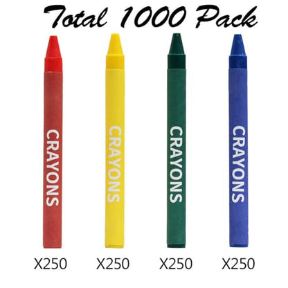Madisi Crayons Bulk Pack, Regular Size, 4 Colors, 250 Packs, 1000 Count | Crayons Bulk Individual Packs for Kids, Box of Crayons Classroom Set