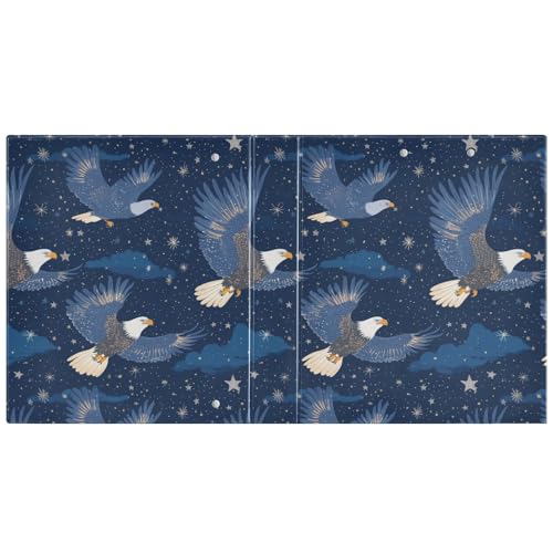 Fustylead Eagles Soaring in The Sky 3 Ring Binder, D-Rings 1.5" Hardcover Folder, Fits 200 Sheets of A4 Paper, Durable Clipboard & Clean View with Inside Pockets for School Home Office - size: 12.4x10.63x2.36 Inch-1 Pack