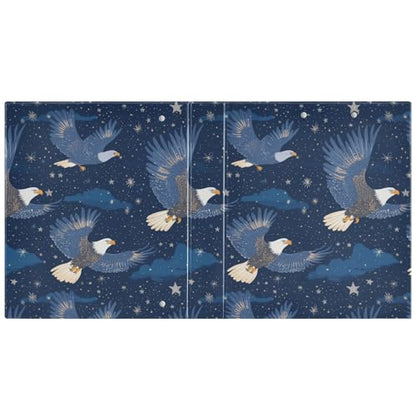 Fustylead Eagles Soaring in The Sky 3 Ring Binder, D-Rings 1.5" Hardcover Folder, Fits 200 Sheets of A4 Paper, Durable Clipboard & Clean View with Inside Pockets for School Home Office - size: 12.4x10.63x2.36 Inch-1 Pack