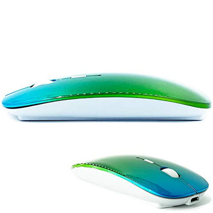 KLO Bluetooth Mouse for MacBook/Laptop/Notebook/pc/iPad/Chromebook, Wireless Mouse for MacBook Pro/AIR (Green Blue) - color: Green Blue