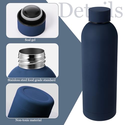 Bokon 10 Pcs Stainless Steel Water Bottle Bulk Teacher Employee Appreciation Gifts School Double Layer Vacuum 17 oz Small Mouth Sport Insulated Metal Reusable Flask Leakproof Lid - color: null