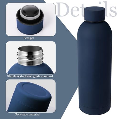 Bokon 10 Pcs Stainless Steel Water Bottle Bulk Teacher Employee Appreciation Gifts School Double Layer Vacuum 17 oz Small Mouth Sport Insulated Metal Reusable Flask Leakproof Lid - color: null