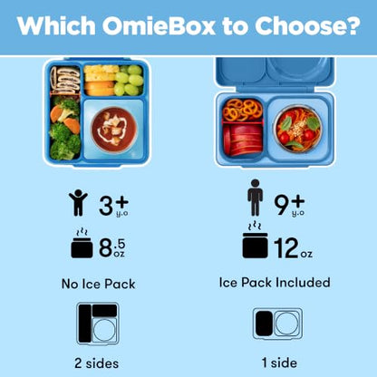Omie OmieBox Kids Insulated Leakproof Bento Lunch Box with Food Jar (Blue Sky) - color: Blue Sky